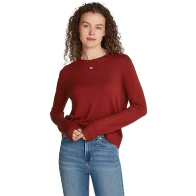 Abbildung von Tommy Jeans Damen Pullover Essential Crew Neck Rundhalsausschnitt, Rot (Regatta Red), XS