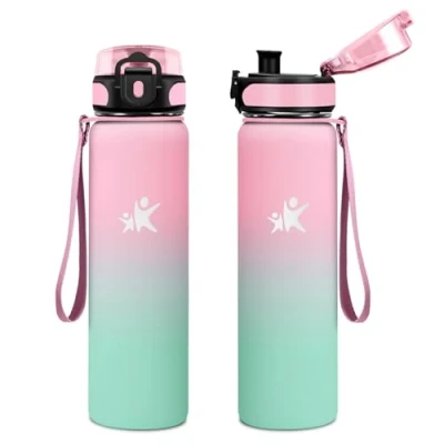 Abbildung von KollyKolla Thermosflasche 1L, BPA Frei Isolierflasche, Auslaufsicher Thermoskanne, Trinkflasche Edelstahl, Wasserflasche für Kinder, Sprudel, Sport, Schule, Fitness, Outdoor, Camping