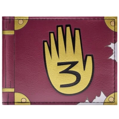 Abbildung von Gravity Falls Mystery Shack Geheimes Journal 3 Geldbörse/Geldbeutel Bi Fold ID &amp; Kartenhalter, Braun