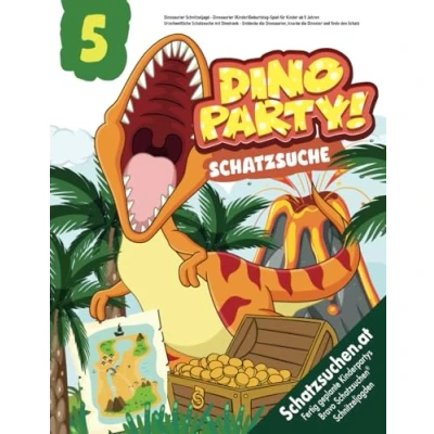 Abbildung von Dinosaurier Schnitzeljagd (Kinder)Geburtstag Spiel für Kinder ab 5 Jahren: Urzeitweltliche Schatzsuche mit Dinotrank Entdecke die ... und finde den Schatz (Bravo Schatzsuche)