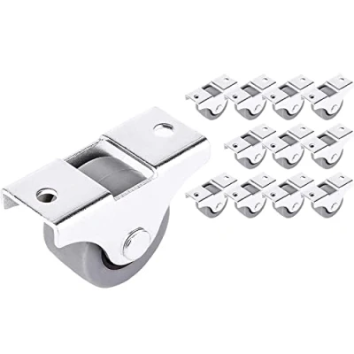 Abbildung von SKIR&#039;CO (12 Stück) Kleine 25mm Möbelrollen Gummirollen Non Swivel Bockrollen Oneway Direction (12)