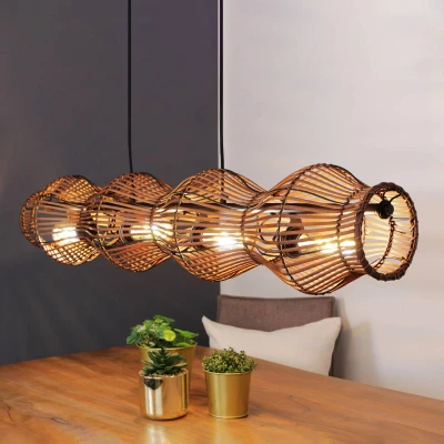 Abbildung von ECO LIGHT Pendelleuchte »Bamboo«, 4 flammig, Leuchtmittel E27 ohne