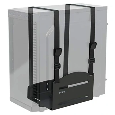 Abbildung von VIVO Schwarz Universal PC Wandhalterung verstellbare Stahlhalterung Gehäuse mit offenem Rahmen Bandhalterung (mount pc03v)