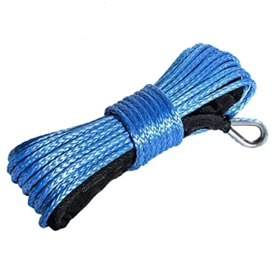 Abbildung von DEDC 12 Stränge Synthetische Seilwinde Windenseil für ATV UTV SUV LKW Boot Offroad, Windenseilverlängerung 6 mm x 15 m