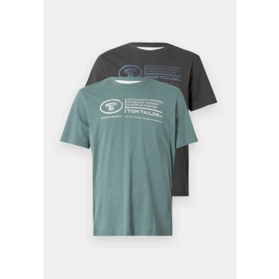 Abbildung von TOM Tailor CREW NECK TEE 2 PACK Tshirt print, Herren, Größe: Small, Deep bluish green