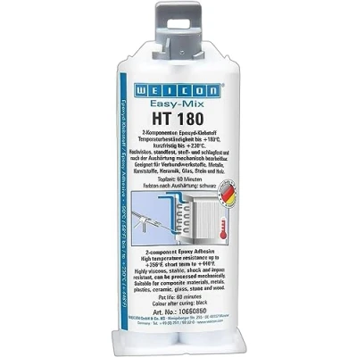 Abbildung von WEICON Easy Mix HT 180 50 ml Epoxyd Klebstoff für Glas, Stein, Holz, Kunststoff