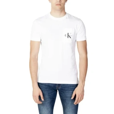 Abbildung von Calvin Klein Jeans CORE Monogram Pocket Tshirt print, Herren, Größe: Large, Bright white
