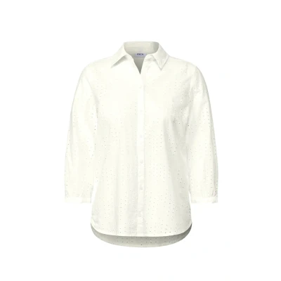 Abbildung von Cecil MIT Lochstickerei Hemdbluse, Damen, Größe: Large, Weiß