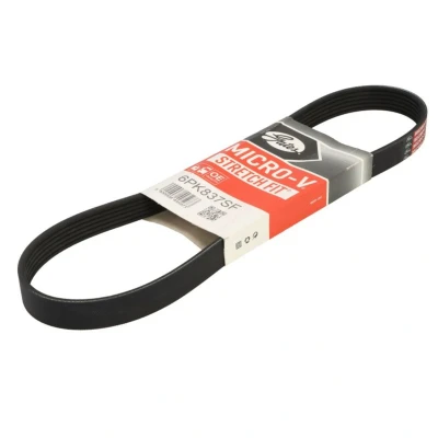 Abbildung von GATES 6PK837SF Keilrippenriemen 837 6 Polyester, EPDM (Ethylen Propylen Dien Kautschuk) DACIA: SANDERO 2, Lodgy, LOGAN MCV 2