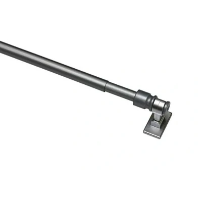Abbildung von GARDINIA Vitragestange flachoval, Ausziehbar, Gardinenstange ohne Bohren und Schrauben, Metall / Kunststoff, Silber Matt, 100 160 cm, 2 Stück