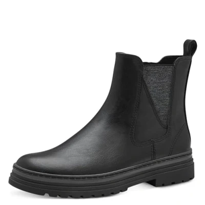 Abbildung von MARCO TOZZI Damen Chelsea Boots Flach mit Reißverschluss, Schwarz (Black), 40 EU
