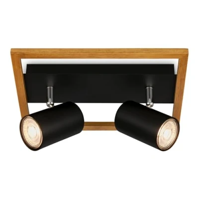 Abbildung von BRILONER Deckenlampe, Deckenleuchte, Lampe, Holzrahmen, Schwenkbar, Wohnzimmerlampe, Schlafzimmerlampe, Küchenlampe, Schwarz Holz
