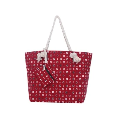 Abbildung von DonDon Strandtasche XXL Familie Badetasche Damen mit Reißverschluss Beach bag groß rot