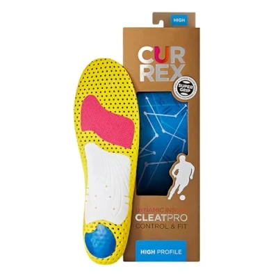 Abbildung von CURREX CleatPro Einlegesohle Für Fußball und Stollen Schuhe Mehr Kontrolle &amp; Stabilität Kraftvoller Antritt Perfekter Sitz Verletzungsprävention alle Fußtypen geeignet