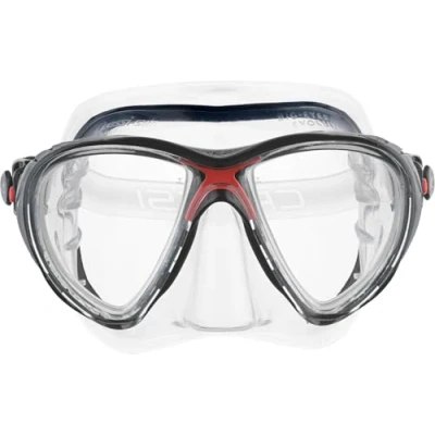 Abbildung von cressi Erwachsene Tauchmasken Big Eyes Evolution HD Mirrored Lens Flossen, Transparent/Rot, Eine Größe