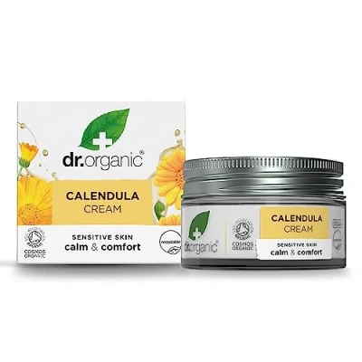 Abbildung von Dr Organic Ringelblumen Creme, Duftstofffrei, Empfindliche Haut, Natürlich, Vegan, Tierversuchsfrei, Paraben &amp; SLS frei, Plastikfrei, Recycelt Recyclebar, Zertifiziert Bio, 50ml