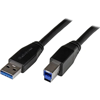 Abbildung von StarTech.com 10m Aktives USB 3.0 A auf B Kabel zu Anschlusskabel 3.1 Gen 1 (5 Gbit/s)
