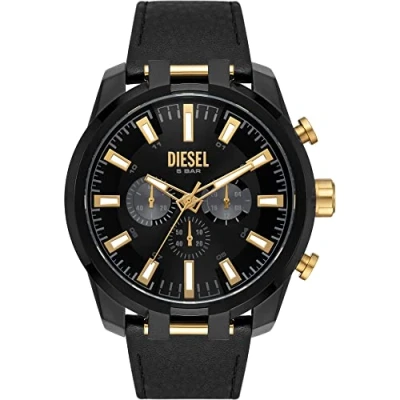 Abbildung von Diesel Herrenuhr Split, Chronographenwerk, 51mm MultiEdelstahlgehäuse mit Lederarmband, DZ4610