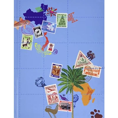 Abbildung von Exacompta 25634E 5er Pack Premium Briefmarken Sammel Album Globe Trotter mit 16 schwarzen Seiten Einsteckbuch für Ihr Hobby Briefmarkenalbum farbig sortiert: 0
