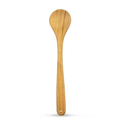 Abbildung von SOHFA 30cm runder Kirschholz Holzkochlöffel made in Germany Kochlöffel aus mit Loch zum Aufhängen Küchenhelfer Holz Kochen