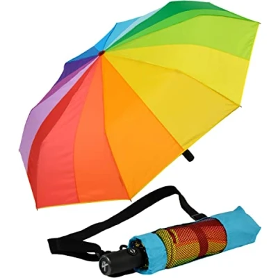 Abbildung von iX brella XXL Taschenschirm mit Auf Zu Automatik full class 125 cm großes Dach Regenbogen 16 Farben