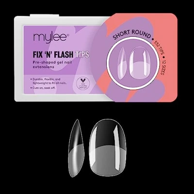Abbildung von Mylee Fix &amp; Flash Soft Gel Tips [Kurz Abgerundet] Weiche Nagelspitzen mit Vollständiger Abdeckung, Nagelextensions, Flexibel und Widerstandsfähig, 12 Verschiedene Größen, 552 Stück