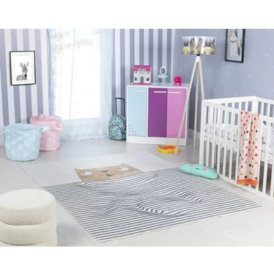 Abbildung von Surya Katze Kinderteppich Cartoon Teppich Kinderzimmer oder Babyzimmer, Kinderzimmerteppich, Krabbelteppich Spielteppich Baby für Jungen &amp; Mädchen, Creme, Beige, Grau 160x213cm