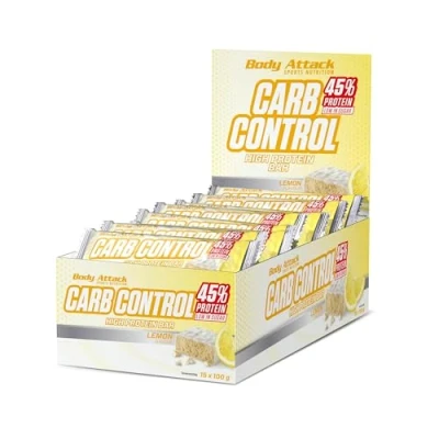 Abbildung von Body Attack Carb Control, Proteinriegel ohne Zuckerzusatz, Low Sugar High Protein, Eiweißriegel mit Whey, auch in der Mix Box (Nut Nougat, 15 x 100g)