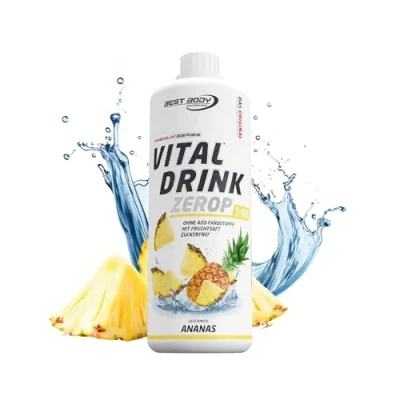 Abbildung von Best Body Nutrition Vital Drink ZEROP® Ananas, Original Getränkekonzentrat Sirup zuckerfrei, 1:80 ergibt 80 Liter Fertiggetränk, 1 l (1er Pack)