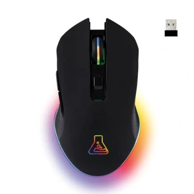 Abbildung von THE G LAB Kult Helium USB Gamer Maus mit Kabel Optischer Sensor 800 bis 3200 DPI, 7 farbige LED Hintergrundbeleuchtung, 6 Tasten PC Mac Xbox One PS5 (Kabellos)