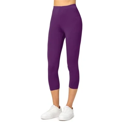 Abbildung von Merry Style Damen Leggings 3/4 Capri aus Viskose MS10 144 (Pflaume, XL)