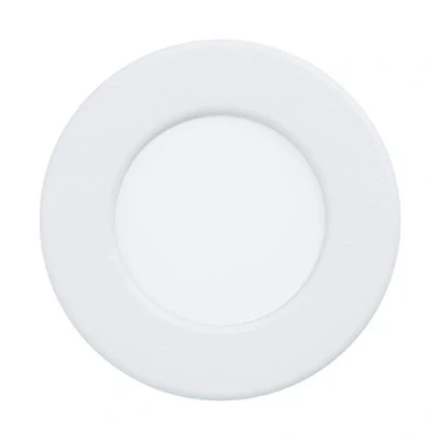 Abbildung von EGLO LED Einbaustrahler Fueva 5, Ø 8,6 cm, Spot aus Stahl und einer Kunststoff Leuchtfläche, Einbauleuchte in Weiß, flach, geringe Einbautiefe 26 mm, warmweiß
