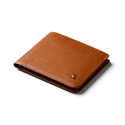 Abbildung von Bellroy Hide &amp; Seek Wallet, Schlanke Faltbare Leder Brieftasche mit RFID Schutz und Geheimfach (Max. 12 Karten, Bargeld, Münzfach) Caramel