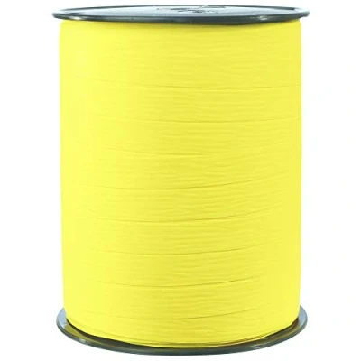 Abbildung von Clairefontaine 601515C Spule Geschenkband matt (250 m x 10 mm, ideal für Bastelprojekte und Geschenke) 1 Stück zitronengelb