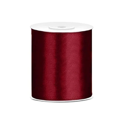 Abbildung von Satinband Polyester Schleifenband Seidenband Geschenkband 6/12/25/38/50/100 mm x 25 m (Größe 100mm 25m Farbe Bordeaux)