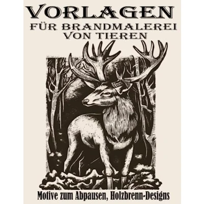 Abbildung von Vorlagen für Brandmalerei von Tieren: Motive zum Abpausen, Holzbrenn Designs