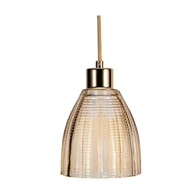 Abbildung von Pauleen 48124 Gleaming Gold Pendelleuchte max25W E27 Pendellampe Kristall Look Glas/Gold/Messing 230V Glas