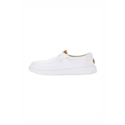 Abbildung von HEYDUDE Wendy Stretch Canvas Damen Slip On Flache Schuhe Ballerinas, White, 38 EU