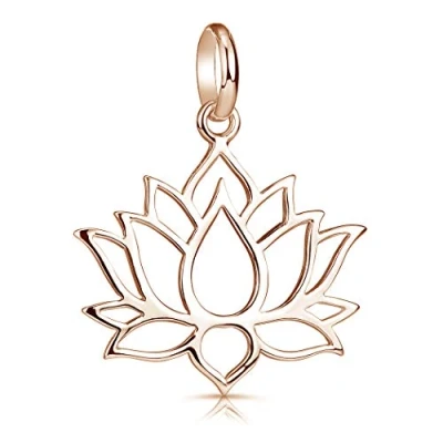 Abbildung von MATERIA Lotusblüte Kette Rosegold 925 Silber rose vergoldet für Damen KA 69 Rose_K53 50 cm