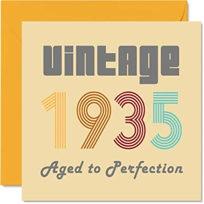 Abbildung von Geburtstagskarten zum 89. Geburtstag für Männer und Frauen Vintage 1935 Aged To Perfection 89 Lustig Sie Ihn 145 mm x Glückwunschkarten