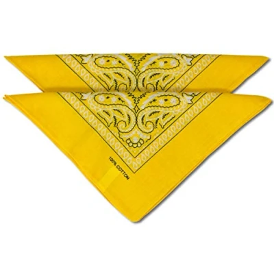 Abbildung von fashionchimp Nicki Halstuch aus 100% Baumwolle im 2er Set, Unisex Bandana, AZO Frei (Dunkelgelb)