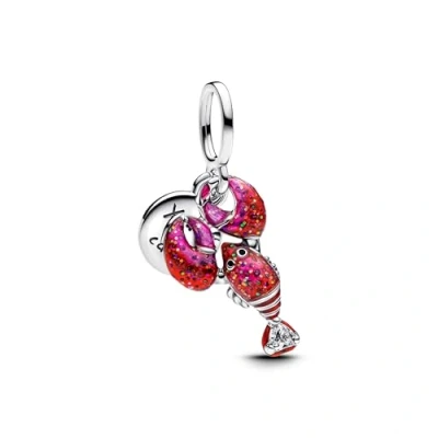 Abbildung von Pandora Moments Hummer Charm Anhänger aus Sterling Silber mit Zirkonia, Kompatibel und ME Armbänder, 793676C01