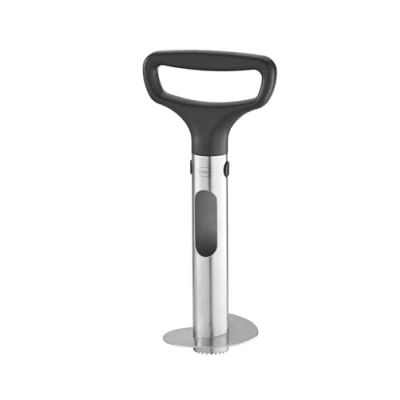 Abbildung von RÖSLE Ananasschneider PRO, Hochwertiger Ananasschäler zum Entkernen und Ringe schneiden, mit ergonomischem Griff, Einschneidskala Auswurfschlitz, ABS, Edelstahl 18/10