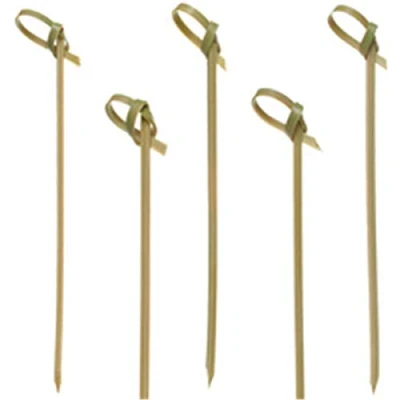 Abbildung von Papstar Fingerfood Spieße / Holzspieße &quot;Knoten&quot; (250 Stück) 6 cm, Naturholzspieße aus Bambus mit originellem Knoten, für Fingerfood, kleine Snacks und Antipasti, originelles Design #16769