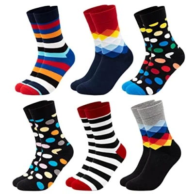 Abbildung von Occulto bunte SOCKEN für HERREN (6 PAAR) aus BAUMWOLLE in verschiedenen MUSTERN, HERRENSOCKEN BUSINESS SOCKEN, RINGELSOCKEN 6 Paar Mix 2 39 42