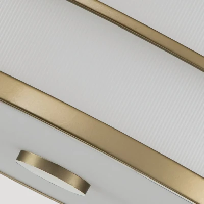 Abbildung von Feiss FE FUSION F PNBR Deckenleuchte E27 3x40W Stahl Naturmessing lackiert, Opalglas H:12.4cm B:34.3cm dimmbar