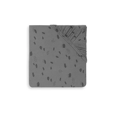 Abbildung von Jollein Spannbettlaken Laufgitter Jersey 75 x 95 cm Spot Storm Grey