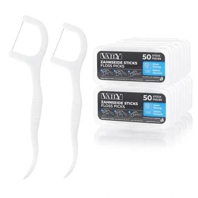 Abbildung von Vaily Zahnseide Sticks 400er Pack Zahnsticks, Zahnstocher um Zahnzwischenräume zu Reinigen Zahnseidenhalter zur Zahnpflege Dental Floss