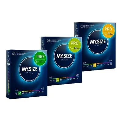 Abbildung von MY.SIZE PRO Kondomset Größe 1,2,3 47,49,53mm, 3x3 Stück Die neue Generation Kondome
