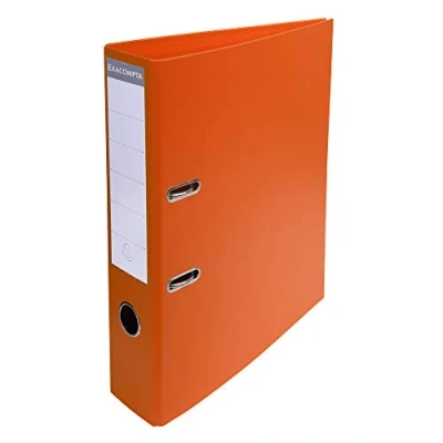 Abbildung von Exacompta 53744E 10er Pack Premium PVC Ordner Prem&#039;Touch. 7 cm breit DIN A4 Ringordner Aktenordner Briefordner Büroordner Plastikordner Schlitzordner orange